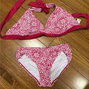 Athleta Pink and White Floral Bikini Bottom